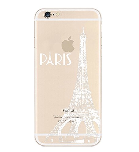 iPhone 6 Case, DECO FAIRY® Protective Case Bumper[Scratch-Resistant] [Perfect Fit] Translucent Silicone Clear Case Gel Cover for Apple iPhone 6 (Paris Eiffel Tower iPhone 6 4.7