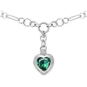Buy 4.75 cttw 925 Sterling Silver 14K White Gold Plated Lab Created Heart Shape Emerald Pendant by Finejewelers