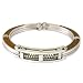 Stainless Steel Bangle Men Unique Design Wood Inlay Bracelet Polish Finish by Bucasi