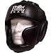 Leather head guard w/ chin and cheek padding