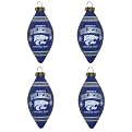 Kansas State 4-Pk Ornament Set