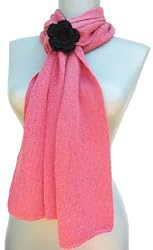Handmade Lightweight Alpaca Natural Fiber Scarf - Featherweight Collection - Pink Sorbet (No Fringes)