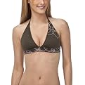 Mossimo&reg; Black Women's Floral Halter Swim Top - Olive Green/Pink