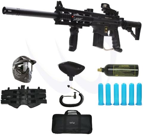 Tippmann US Army Project Salvo Paintball Gun with Laser Red Dot Reflex 18" Barrel Deluxue Package