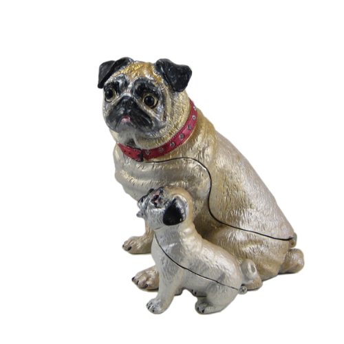 Pug & Puppy Trinket Box with Swarovski Crystals