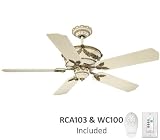 Ellington Fans BAR52AWAG5RCD 52 Baroque Traditional Antique White Ceiling Fan w/ Wall Control