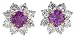 Platinum and 18k Yellow Gold Pink Sapphire and Diamond Cluster Earrings (2.38 cttw sapphires and 2.10 cttw, E-F Color, VS2 Clarity diamonds)