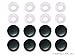 Red Hound Auto (8) Black Smooth Bolt Screw Cap for License Plate Fastener Set