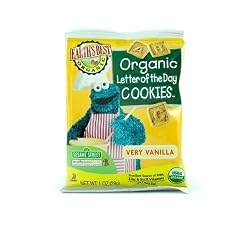 Earth's Best Organic Sesame Street Letter of the Day Cookies, Very Vanilla , 6-Count, 1-Ounce Snack Packs (Pack of 2)