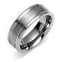 Double Groove Brush Finish 8mm Comfort Fit Mens Tungsten Carbide Wedding Band Ring Size 11