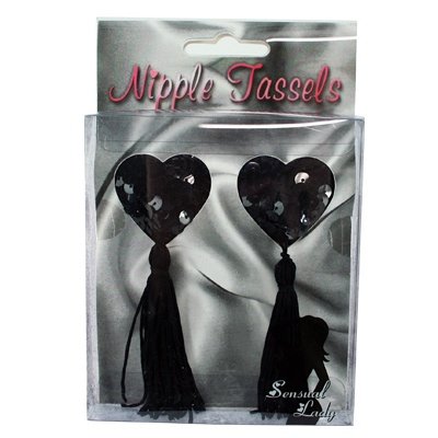 Tassels Set GLITTER HEART schwarz - so verfuehrerisch...