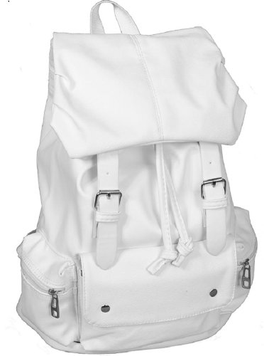 White PU Leather-like Material Backpack School Bag GREAT QULAITY! Look Real COOL !