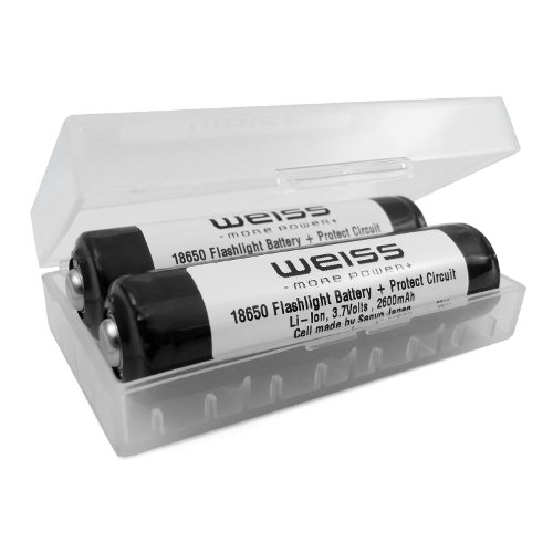 Weiss - more power + UR18650F / LIC18650_2.6SN Li-Ion 18650 Akku (Cells by Sanyo) 2600 mAh Preisvergleich
