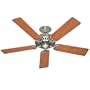 Hunter 25518 Summer Breeze 52-Inch 5-Blade Ceiling Fan, Brushed Nickel with Chestnut/Maple Blades