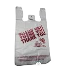 1000ct 1/6 Plastic T-shirt Thank You Bag 12x6x21
