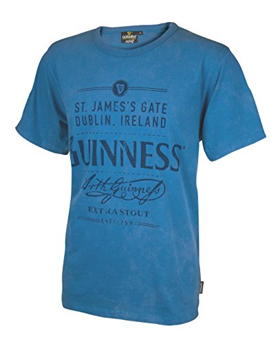 Guinness® Men's Blue Cotton St. James's Gate Dublin, Ireland Short Sleeve T-Shirt