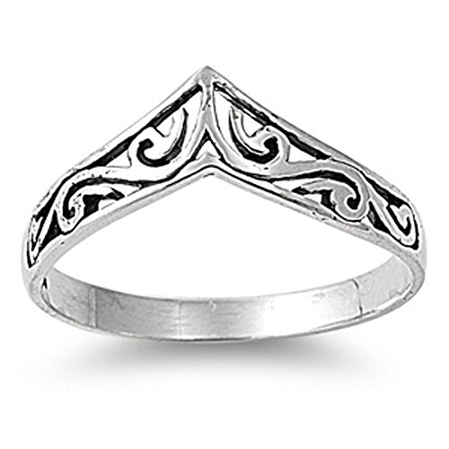 Sterling Silver Women's Celtic Design Cute Ring Promise 925 Band 8mm Sizes 3-12