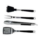 Brinkmann 9029 Stainless-Steel 4-Piece Barbecue Tool Set, Non-Slip Handles