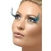 Eyelashes, Black and Green, with Feather Plume, contains Glue