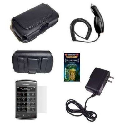 Cell Phone Accessories Bundle for Verizon RIM Blackberry Storm 9500 9530 Thurder Includes Premium Leather SideB001LVVNHG 