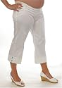 Women's Lauren Kiyomi White Cuffed Crop Pants (Maternity), M