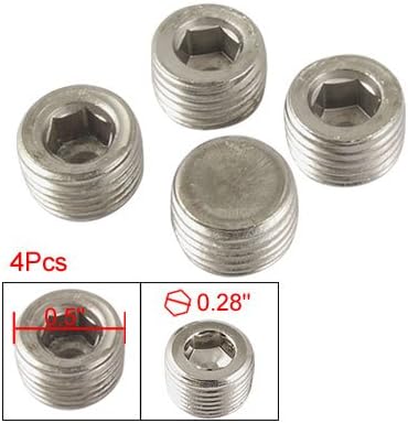 4 Pcs 0.5" Male Thread Hex Inner Drain Plug Pipe End Cap