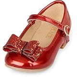 THE CHILDREN'S PLACE(ザ・チルドレンズプレイス) ボウグリッターオリビアミニヒール レッド シューズ 15cm【並行輸入】