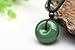 Parma77 Donut Light Green Dyed Jade Pendant Necklace Jewelry Lucky Protection Powers Amulet