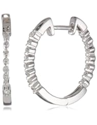 10KW 0.25 Cttw Diamond Hoop Earrings