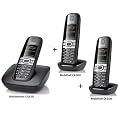 Siemens Gigaset CX610 + 2x C610H TRIO ISDN Schnurlostelefon OHNE Anrufbeantworter schwarz