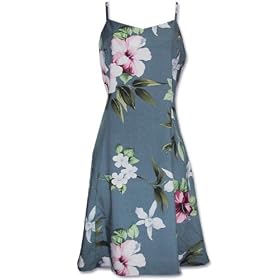 Hibiscus Summer Spaghetti Strap Hawaiian Aloha Sun Dress - Mini Style