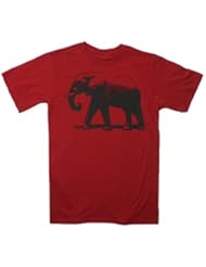 Happy Family African Elephant Mens T-Shirt (X-Large, Maroon)