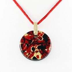 Murano Glass Pendant Jewelry - Mila Red/Gold Style1