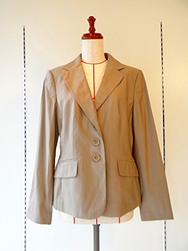 ジャケット ウール ベージュ に ピンク ストライプ M~Lサイズ ベージュ レディースジャケット １点物 株式会社キングアンドクイーン