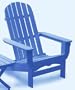 Seashell Adirondack Chair - Bahama Blue (Bahama Blue) (38.5"H x 31"W x 35"D)