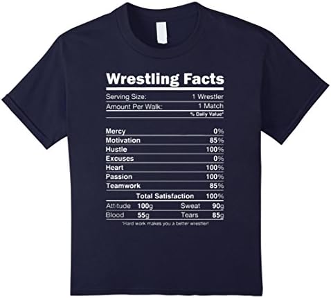 Kids Wrestling Facts TShirt 8 Navy