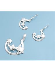 Sterling Silver Sets - Moon And Star
