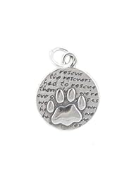 Round Reversible Paw Pendant with Words of Inspiration in Sterling Silver, #7222