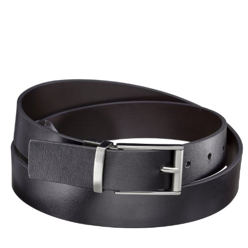Calvin Klein Men's Black/brown Reversible Shine Leather Dress Belt 73028