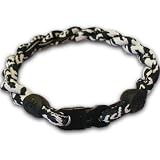 Phiten Titanium Tornado Bracelets - Black and White Camo