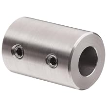 Climax Metal RC-025-S  Coupling, Stainless Steel Grade 303, 1/4" Bore , 1/2" OD, With 10-32 x 1/8 Set Screw