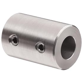 Climax Metal RC-025-S  Coupling, Stainless Steel Grade 303, 1/4" Bore , 1/2" OD, With 10-32 x 1/8 Set Screw