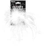 Ostrich Feather Hair Clip 1/Pkg-White
