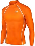 JustOneStyle Take Five Men's 137 Skin Tight Compression Base Layer Orange Running Shirt