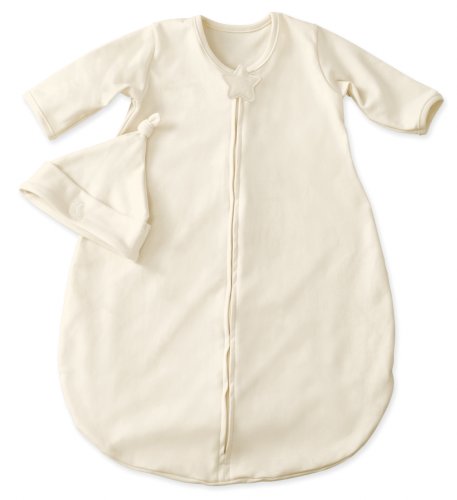 Kiddopotamus Dreamsie Luxe Organic Cotton Sleeper & Sleep Cap, Natural
