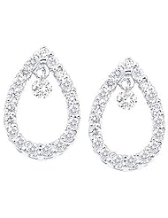 14K White Gold Diamond Dashing Diamonds Earrings