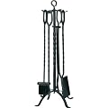Kaminbesteck (Mit 4 Geraeten * Schmiedeeisen * H x B x T: 82 x 34 x 17 cm * Schwarz)