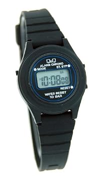 Q&Q #LLA3J203Y Women's Plastic Band Alarm LCD Digital Watch