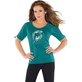 Touch by Alyssa Milano Miami Dolphins Women's Split Sleeve Top XX Large