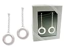 Silver CIRCLE DANGLE Earrings - Gift Boxed